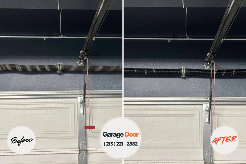 Before and after: garage door repair Satsuma, AL